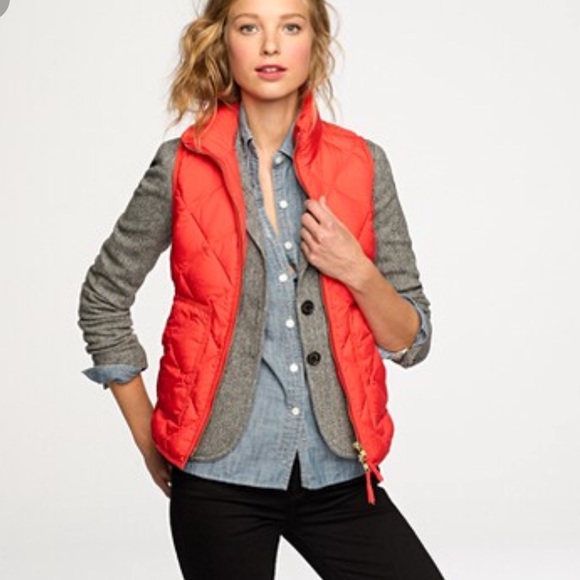 J. Crew Jackets & Blazers - • J. Crew • Excursion Quilted Vest Orange Small